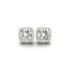 Areta Cushion Moissanite Diamond Halo Earrings