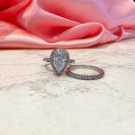 Ava Pear Diamond Moissanite Bridal Ring Set - Image 4